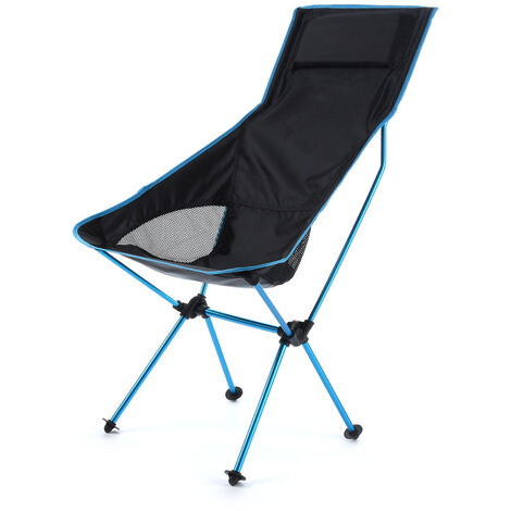 Vevor Chaise de Camping Pliante Inclinable Pliable, Bleu en Tissu