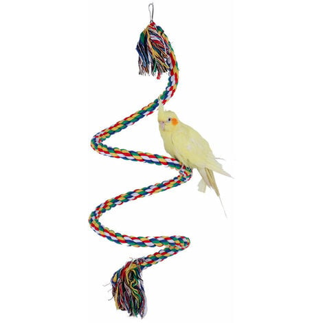 Perchoir naturel pour oiseaux avec corde de jeu