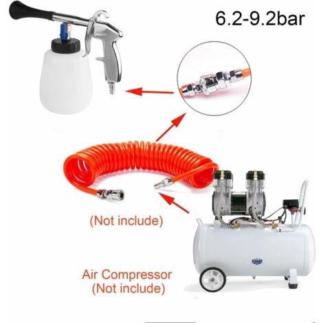 Ahlsen Pistolet Nettoyage Voiture,Pistolet De Nettoyage À Air Comprimé Intérieur Automatique Air Comprimé 1L Pulvérisateur Avec Brosse De Buse,Convient À Intérieur De Voiture Entretien/Accueil Netto