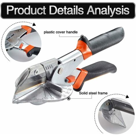 Outils de cisaillement de coupe à onglets multi-angles, ciseaux universels  à fil à angle 45-135 degrés outil de coupe à main de cisaillement (1)