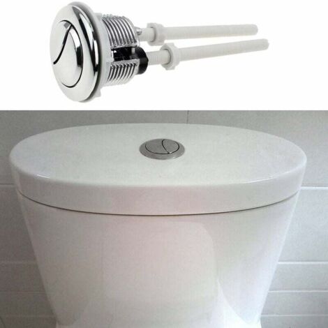 Bouton De Chasse D'Eau Double Poussoir Pour WC - Plastique ABS, Tige 10 Cm, Pour Trou De 38 Mm