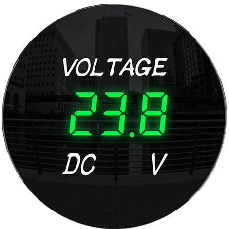 Ahlsen Voltmètre numérique LED DC 5-48V pour voiture, moto, voiture,  camion, bateau (lumière verte)