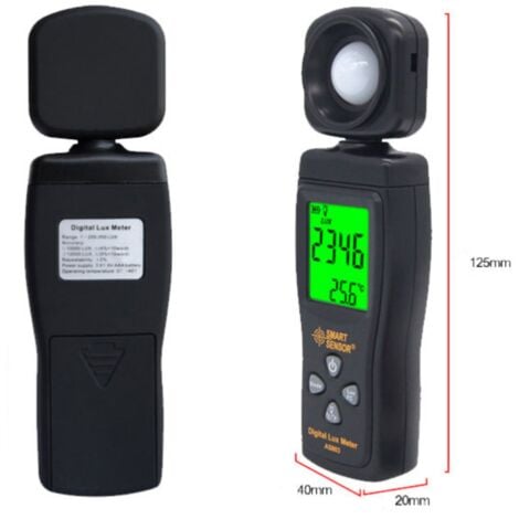 Ahlsen De Poche Haute Précision Light Meter Numérique Luxmètre Numérique Light Meter Professionnel Light Meter Numérique Illuminomètre Éclairement Mètre Photomètre Outil,1pcs