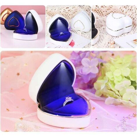 Boîte à Bague De Fiançailles En Forme De Cœur Rouge Velours - Écrin Cadeau Luxueux Pour Bijoux, Mariage Ou Anniversaire