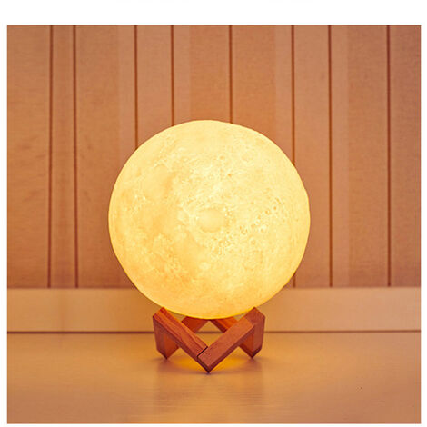 Ahlsen Lampe Lune 3D, Veilleuse LED Lampe Luna Tactile 3 Couleurs, 15cm ...