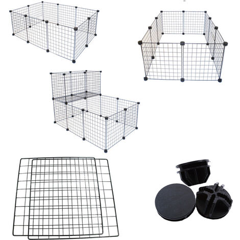 Cube Rangement Fil Métallique 6 Cases - 36.6x12.4x36.6cm - Organisateur Modulaire Placard/Bureau - Noir