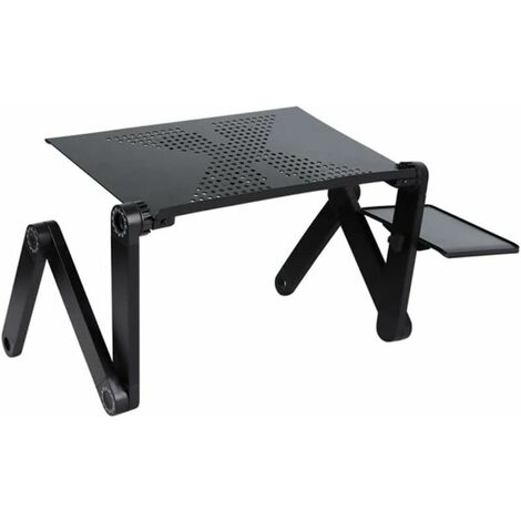 ML-Design Table pour Ordinateur Portable pour Lit/Sofa, Noir, Bois,  Réglable en Hauteur, Pieds Pliables, Lapdesk Inclinable Lecture/Petit  Déjeuner, Support avec Tiroir, Table de Lit, Plateau à Genoux