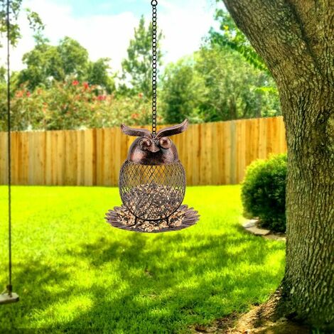 Ahlsen Mangeoire pour Oiseau, Mangeoire à Oiseaux Vintage en Maille Métallique, extérieur Mangeoire Lanterne Oiseaux mangeoire à Oiseaux Maison Suspendue Convient pour la Cour de la Maison,Jardin