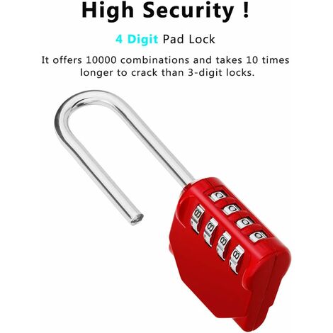 Cadenas à Code Oderra - Serrure Combinée 4 Chiffres Imperméable - Pour Valise, Casier, Portail - Alliage Zinc Renforcé