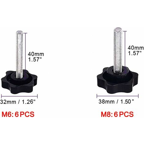 Vis à Tête Hexagonale 32mm - Filetage Mâle 8mm, Type Bouton, Lot De 6, Marque Uxcell