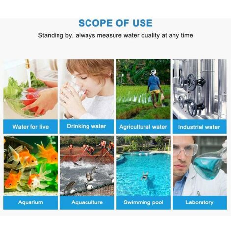 Testeur 5 En 1 Sel & PH Piscine – Salinomètre Numérique PH, TDS, EC, Température, Pour Piscine Sel, Aquarium, Hydroponie
