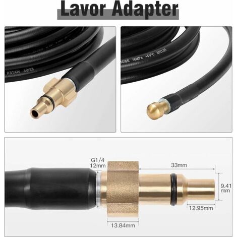 Tuyau De Débouchage Canalisations 15m Compatible Karcher K2-K7 - Avec 3 Adaptateurs, 2 Buses, Ruban Adhésif - 3