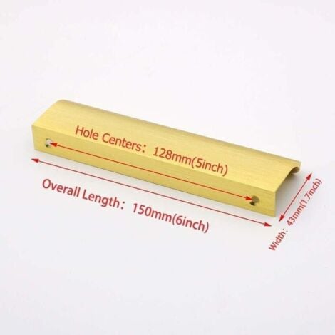 Lot de 10 Poignée Profil Cuisine Poignee de Meuble Cuisine Poignee Doree Poignee Invisible - LS7027GD128 Poignée Profil Aluminium Poignée  128mm
