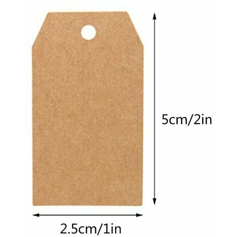 Lot 100 Étiquettes Cadeau Kraft - 3x5cm Avec Ficelle Jute 20m - Pour Mariage, Anniversaire, DIY - Design Rustique