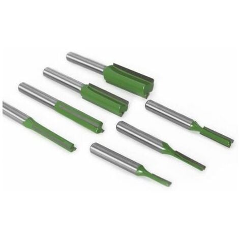 6mm Fraise défonceuse droite, 7 pièces Mèches de routeur droites Fraise à tranchants droits Jeu de mors droits Outils de travail du bois de fraise en bois de carburateur