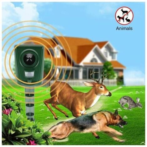 2023 2X Répulsif Chat Jardin à Ultrasons, Répulsif Chats avec Piquet au Sol Prévenir Les Chiens et Les Chats, Les Oiseaux, pour Jardins, Champs, Pépinières, Etanche