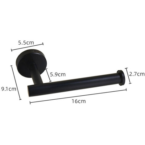 Porte-rouleau de papier toilette noir, support mural pour salle de bain, cuisine, toilettes