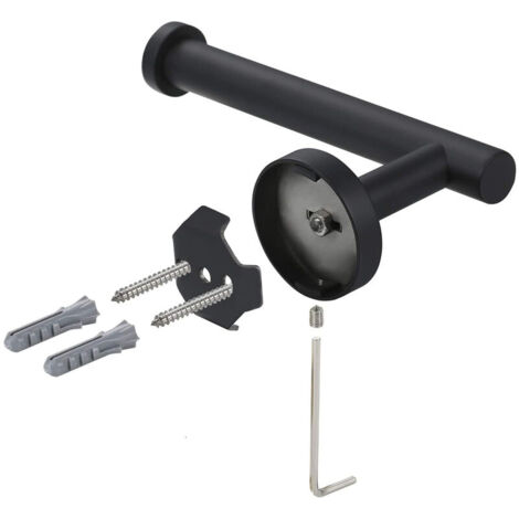 Porte-rouleau de papier toilette noir, support mural pour salle de bain, cuisine, toilettes