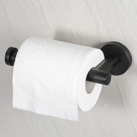Porte-rouleau de papier toilette noir, support mural pour salle de bain, cuisine, toilettes