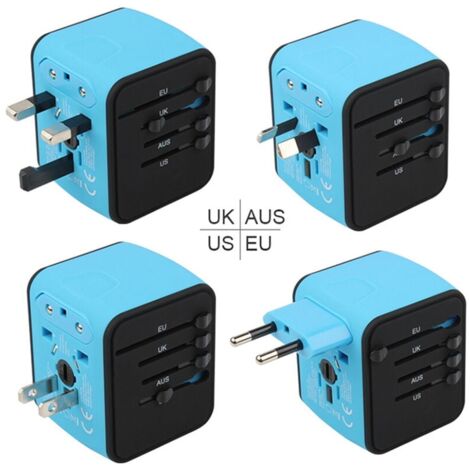 Adaptateur Voyage, Adaptateur Prise Universelle 4 Ports USB & Prise AC, Adaptateur Prise France vers USA UK Allemagne Thaïlande Italie Australie Chine Japon