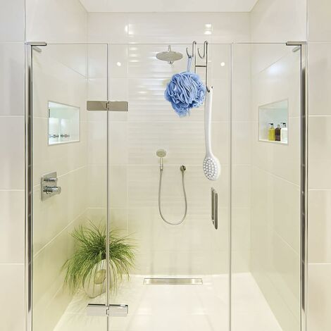 Crochet de douche sans perçage - Crochet pour paroi de douche avec  caoutchouc - Support de protection pour