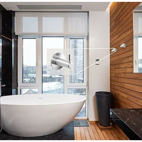 Ahlsen Crochets de salle de bain en acier domestique. Ensemble de 2 accessoires de salle de bain exclusifs haut de gamme en acier inoxydable brossé mat.