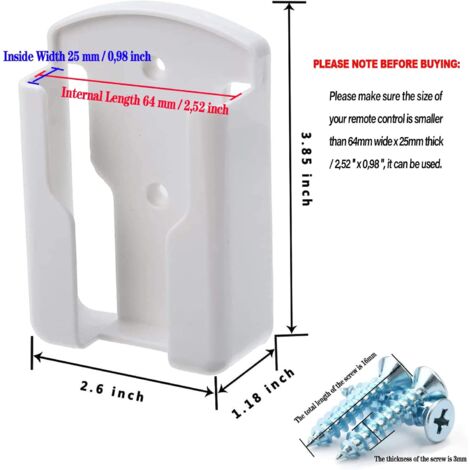 Lot de 2 supports muraux pour télécommande, sans trou, boîte de