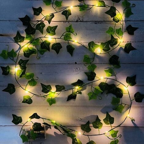 Lierre artificiel, feuille Guirlande lumineuse, 2M 20 LED decoration  chambre aesthetic Vert Feuille, guirlandes lumineuses pour Célébration,  Mariage, Cuisine, Jardin, Bureau Deco (2 Pièces) : : Cuisine et  Maison