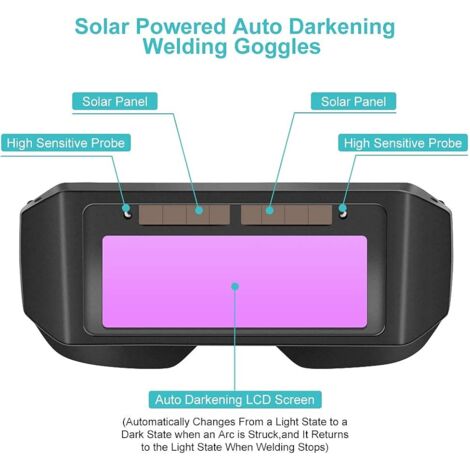 Ahlsen Masque de Soudeur Automatique, Auto-assombrissantes Solaires Lentilles TIG MIG Lunettes Soudeur pour Protection des Yeux