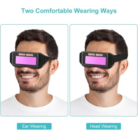 Ahlsen Masque de Soudeur Automatique, Auto-assombrissantes Solaires Lentilles TIG MIG Lunettes Soudeur pour Protection des Yeux