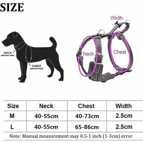 Harnais pour chien en cuir véritable durable réglable pour grands chiens  Contrôle rapide avec poignée Accessoires