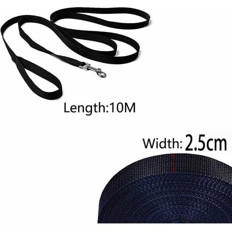 Ahlsen Longe pour Chien  10m  Noir, Laisse de Dressage pour Chien, Laisse Longue pour Chien de Petites à Grandes Taille,