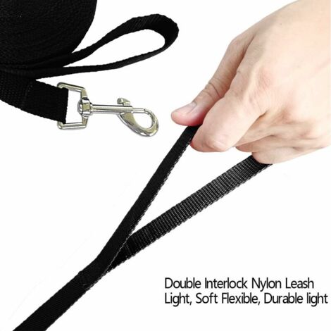 Ahlsen Longe pour Chien  10m  Noir, Laisse de Dressage pour Chien, Laisse Longue pour Chien de Petites à Grandes Taille,