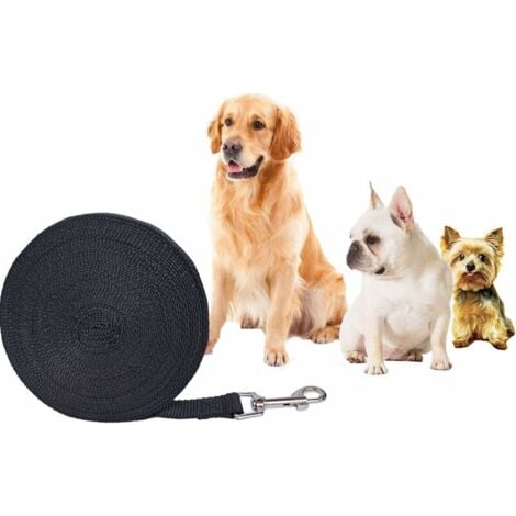 Ahlsen Longe pour Chien  10m  Noir, Laisse de Dressage pour Chien, Laisse Longue pour Chien de Petites à Grandes Taille,