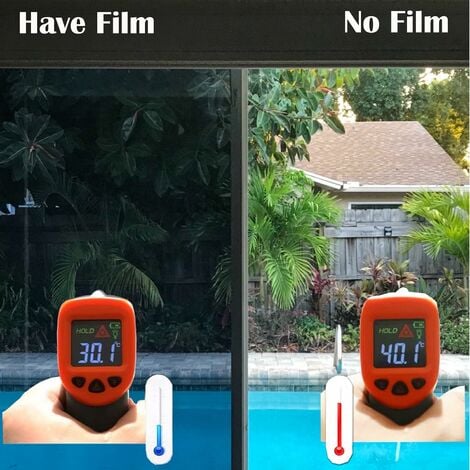 Film Miroir Fenêtre sans Tain Anti Regard et Chaleur Contrôle de la  Température Protection de la Vie Privée Film Adhésif Réfléchissant pour  Fenêtre
