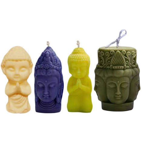 Set De 4 Moules à Bougies En Silicone - Formes Cylindriques - DIY Décoration - Parfait Pour Débutants