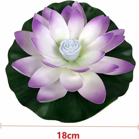 Ahlsen Lot De 6 En Forme Fleur Lotus Artificielle Flottante, Nénuphar Flottants, Led Souhaitant Lumière Pour Décoration Piscine Jardin Aquarium Mariage