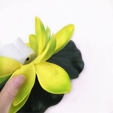 Ahlsen Lot De 6 En Forme Fleur Lotus Artificielle Flottante, Nénuphar Flottants, Led Souhaitant Lumière Pour Décoration Piscine Jardin Aquarium Mariage