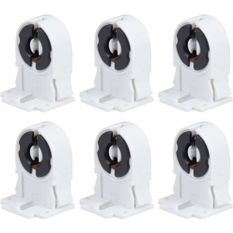 Aexit Lot de 6 luminaires et commandes AC500 V 2 A T8 Douille G13 Support de lampe fluorescente Blanc Aexit Lot de 6 luminaires et commandes AC500 V 2 A T8 Douille G13 Support de lampe fluorescente Blanc
