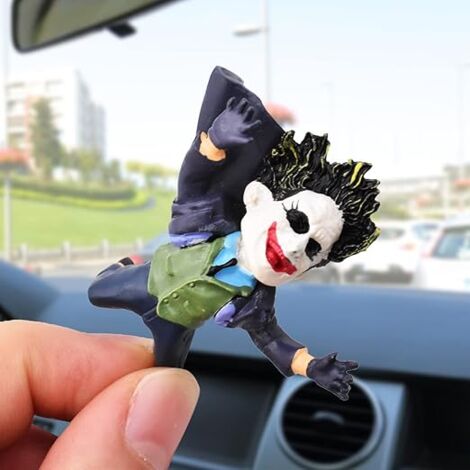 Ahlsen Pendentif de rétroviseur de voiture - Rétroviseur de voiture pivotant Pendentif décoratif de The Joker à l'envers Pendentif de rétroviseur de voiture de poupée Le Cadeau pour ami