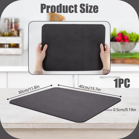 Tapis Égouttoir à Vaisselle Absorbant 40x45 Cm | Tapis De Comptoir De Cuisine Antidérapant | Pour Assiettes, Casseroles | Lavable En Machine - 9