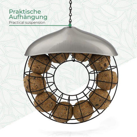 Mangeoires à panier de suif pour oiseaux sauvages, pour perroquets, moineaux, jardin pour oiseaux d'extérieur, mangeoire en métal pour perroquets sauvages, Cage d'alimentation pour oiseaux