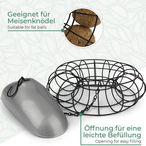 Mangeoires à panier de suif pour oiseaux sauvages, pour perroquets, moineaux, jardin pour oiseaux d'extérieur, mangeoire en métal pour perroquets sauvages, Cage d'alimentation pour oiseaux