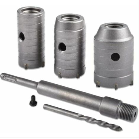 Scie à Cloche Trépan, Ø30mm, 40mm, 50mm Set de Scies Cloches , Trépan Béton 350 mm SDS Plus Tige d'Extension Pointe en Carbure de Tungstène