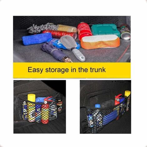 Ahlsen [2 Pack] Filet Coffre Voiture, Filet de Rangement de Coffre, Grande Taille 80 x 25 cm, Bouteilles, épicerie, Rangement Ajouter sur Les organisateurs pour Le Camion de Voiture