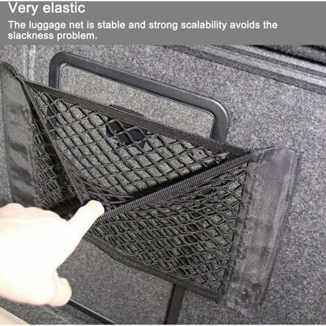 Ahlsen [2 Pack] Filet Coffre Voiture, Filet de Rangement de Coffre, Grande Taille 80 x 25 cm, Bouteilles, épicerie, Rangement Ajouter sur Les organisateurs pour Le Camion de Voiture