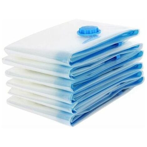 Ahlsen Lot de 6 sacs de rangement sous vide 80 x 100 cm, sac de voyage sous vide, sacs de rangement sous vide réutilisables