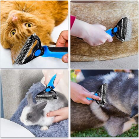 Ahlsen Brosse pour Chiens et Chats, dédéparage de Brosse de sous-Poil pour Chiens et Chats à Poils Moyens à Longs,Râteau pour Animaux de Compagnie, Peigne de Massage, Râteau pour Chiens