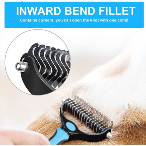 Ahlsen Brosse pour Chiens et Chats, dédéparage de Brosse de sous-Poil pour Chiens et Chats à Poils Moyens à Longs,Râteau pour Animaux de Compagnie, Peigne de Massage, Râteau pour Chiens