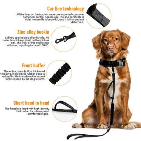 Ahlsen Harnais militaire pour chien avec pochette et patch, gilet tactique sans traction pour chien de grande taille, harnais pour chien de service pour l'entraînement, la randonnée - noir, M